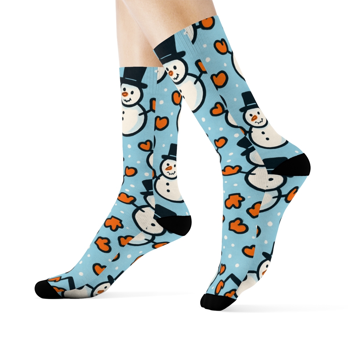 Snowman Scatter Holiday Sock Design personalized crew socks