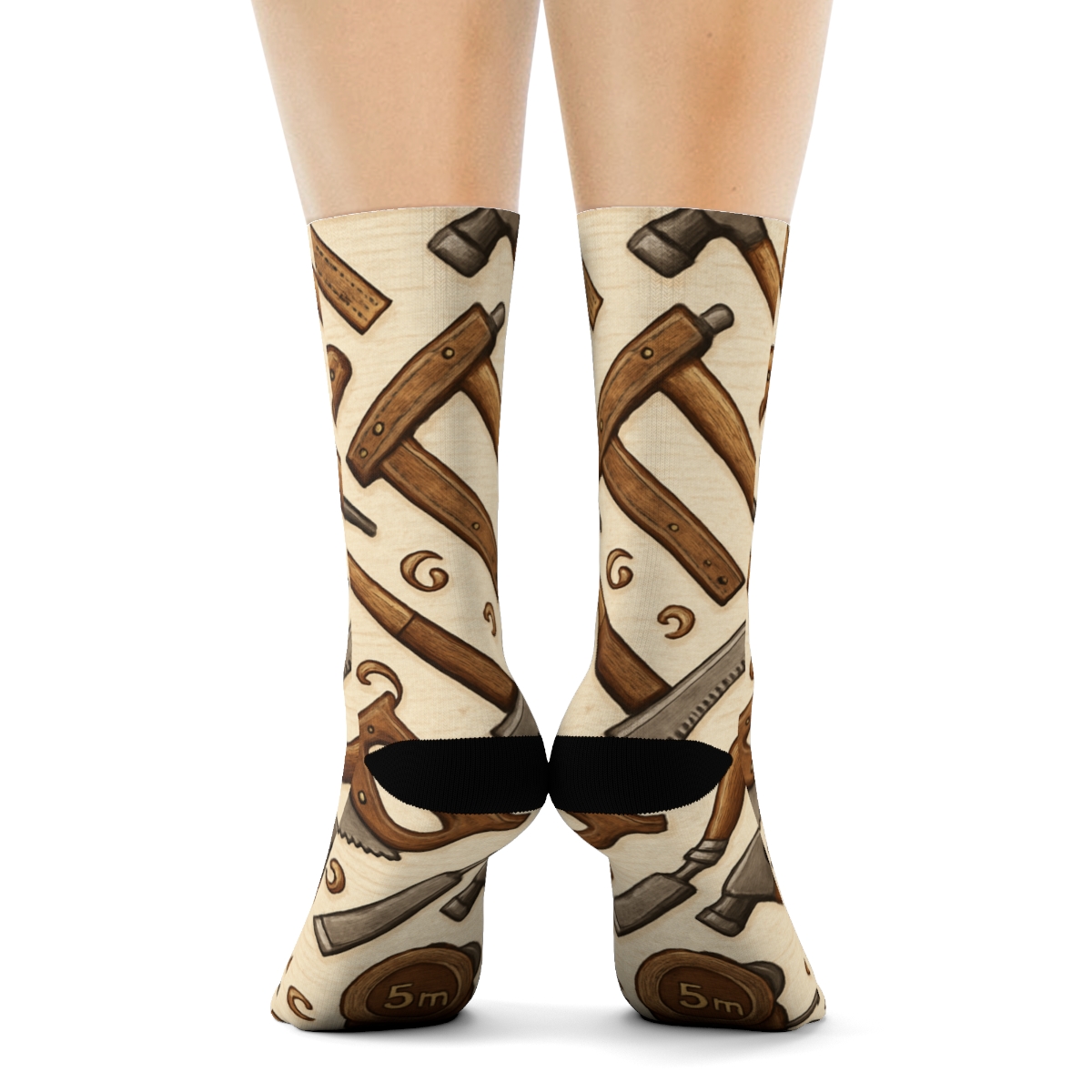 Tool Quilt In Carpenter Workshop Rhythm designer printed crew socks