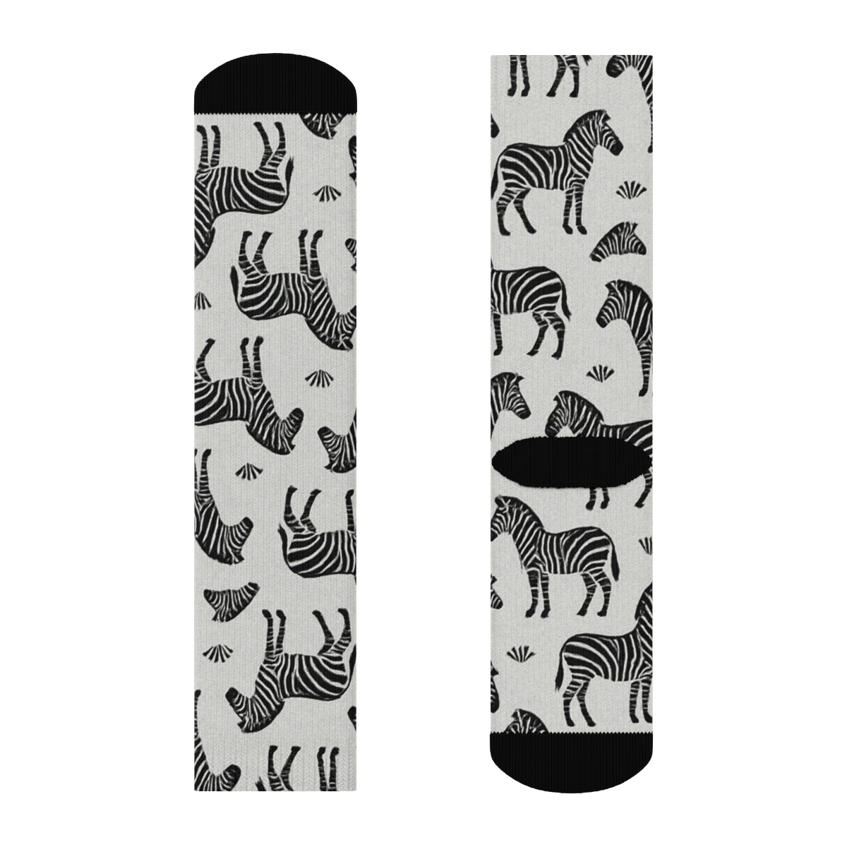 Monochrome Zebra Silhouette Array personalized crew socks