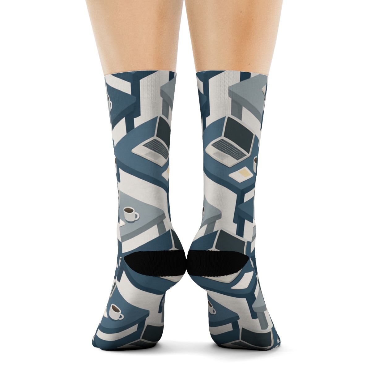 Store Manager Desk Harmony Grid trendy patterned crew socks