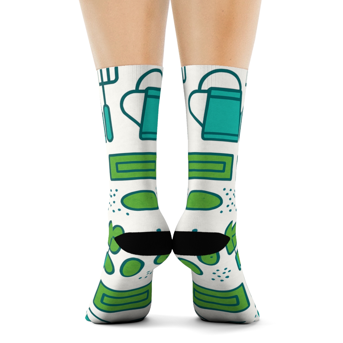 Garden Blueprint Bands With Landscaper Rhythm trendy patterned crew socks