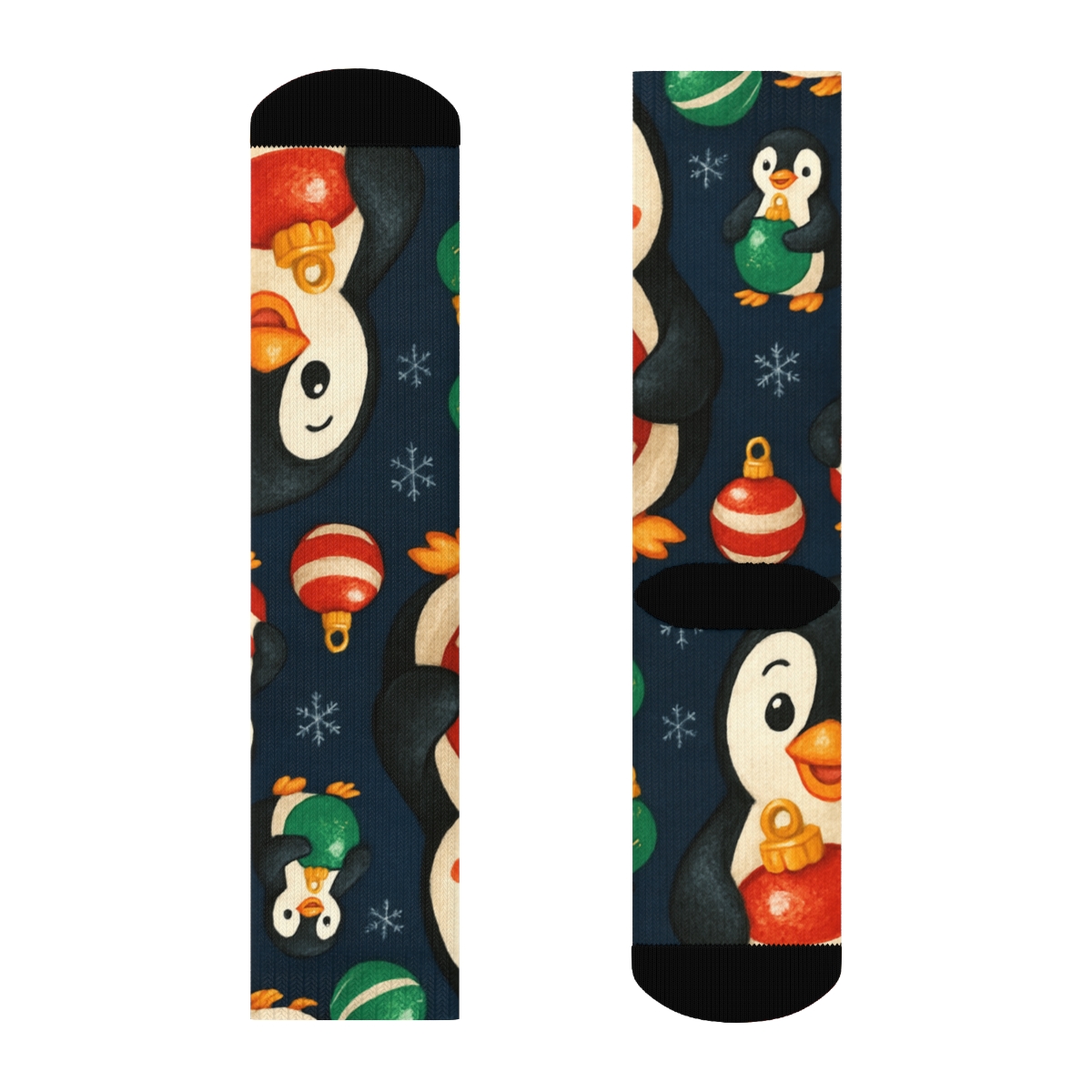 Penguin Ornament Scatter soft everyday crew socks