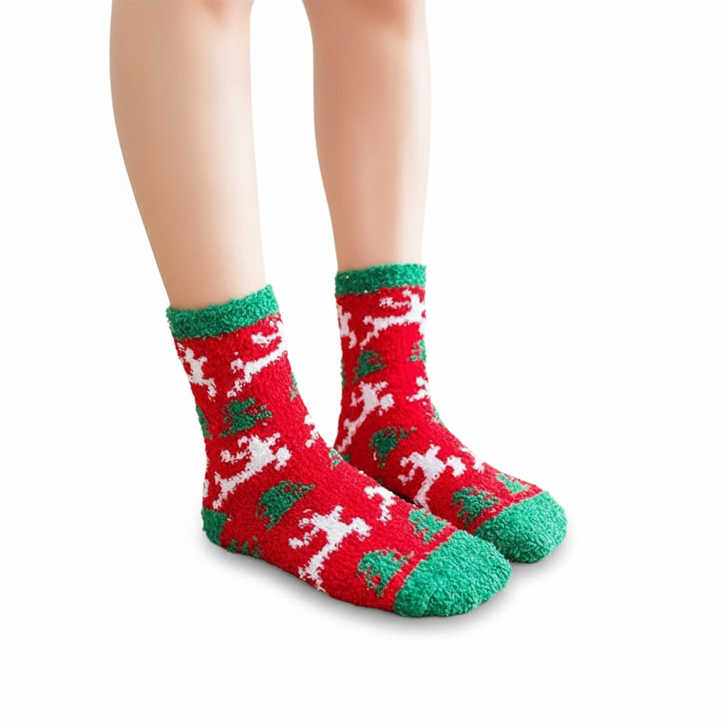12 Pairs Christmas Fuzzy Socks