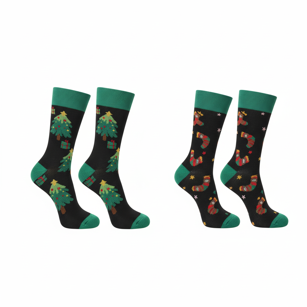 12 Pair Christmas Socks For Men