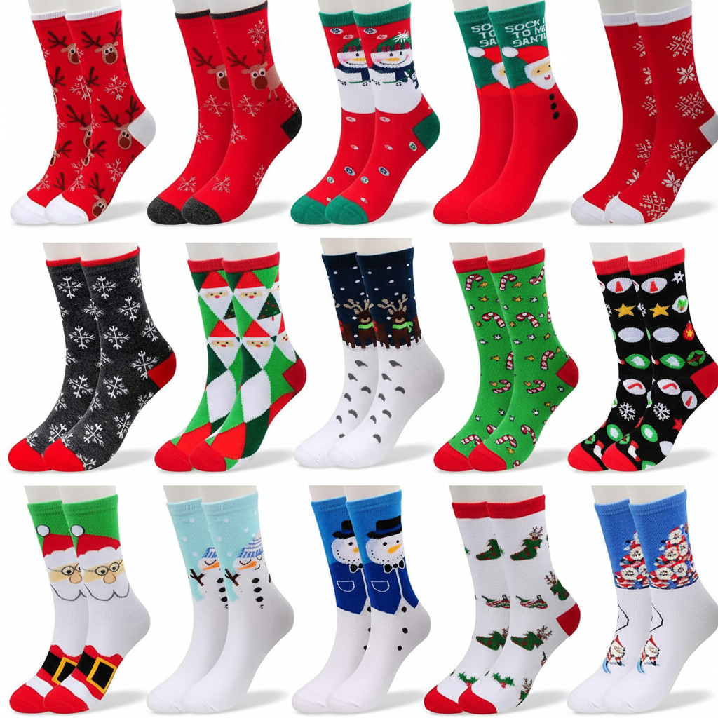 15 Pairs Women Christmas Socks