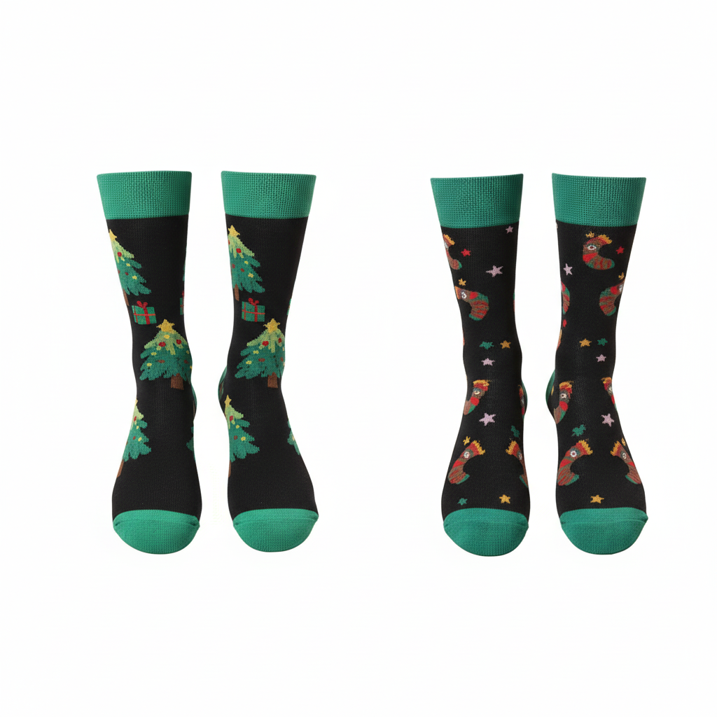 12 Pair Christmas Socks For Men