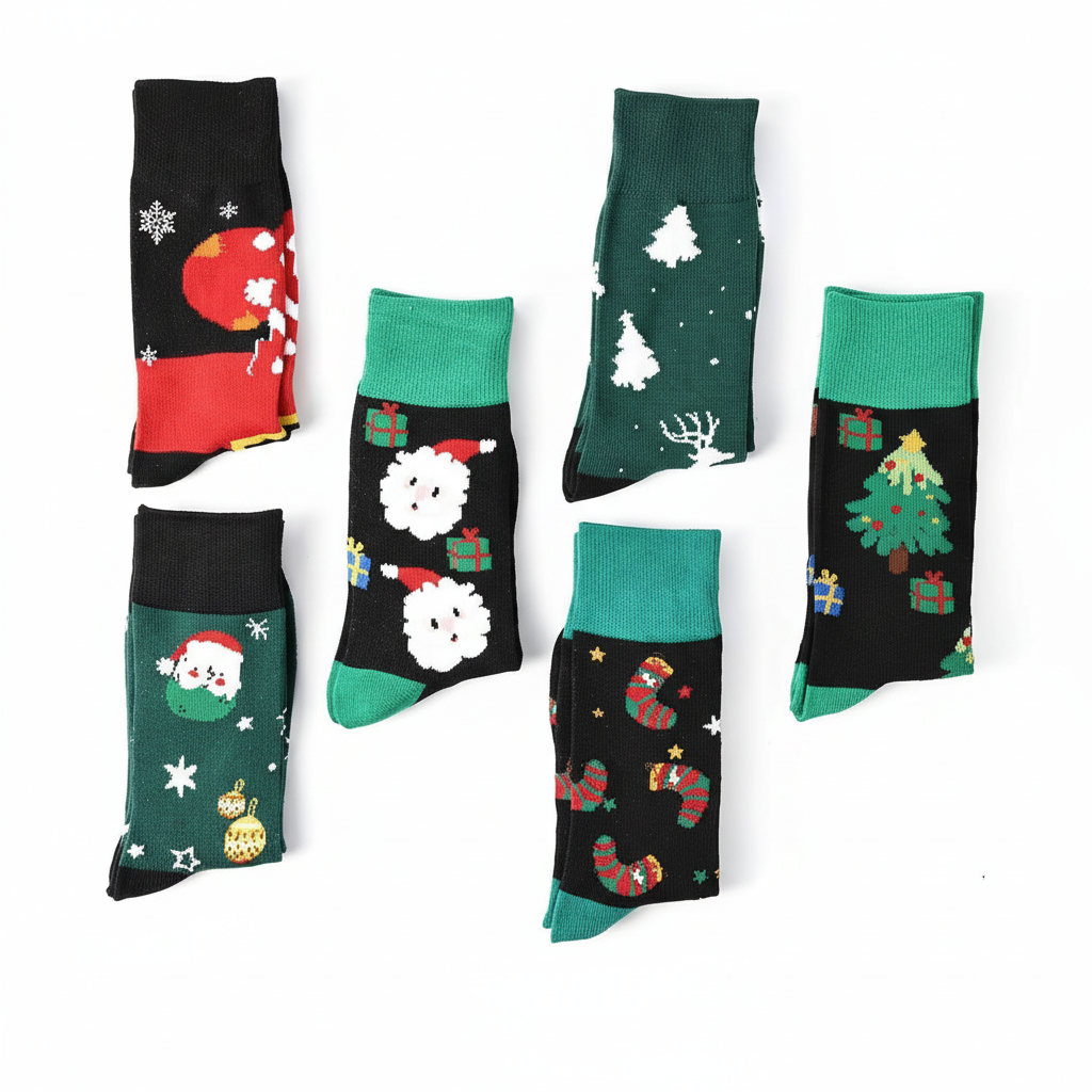 12 Pair Christmas Socks For Men