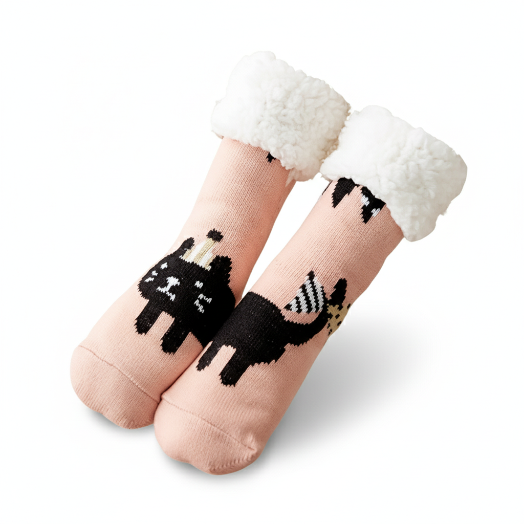 Soft Plush Fleece Lined Christmas Socks For Women