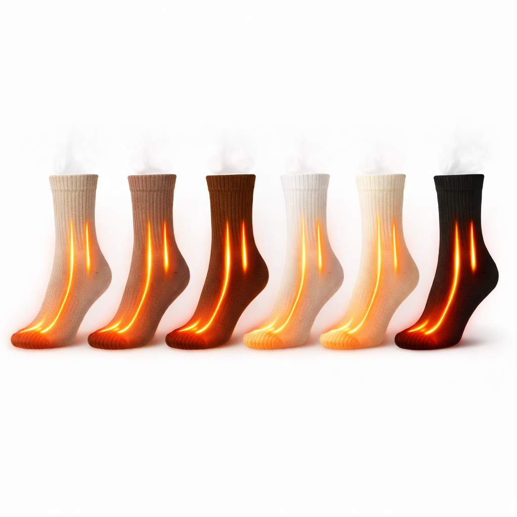 6 Pairs Of Warm Plush Terry Socks For Women