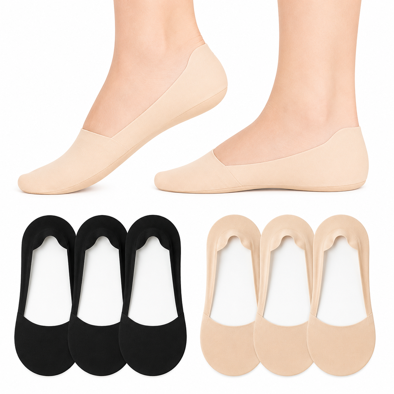 Non Low Cut No Show Slip Socks For Women