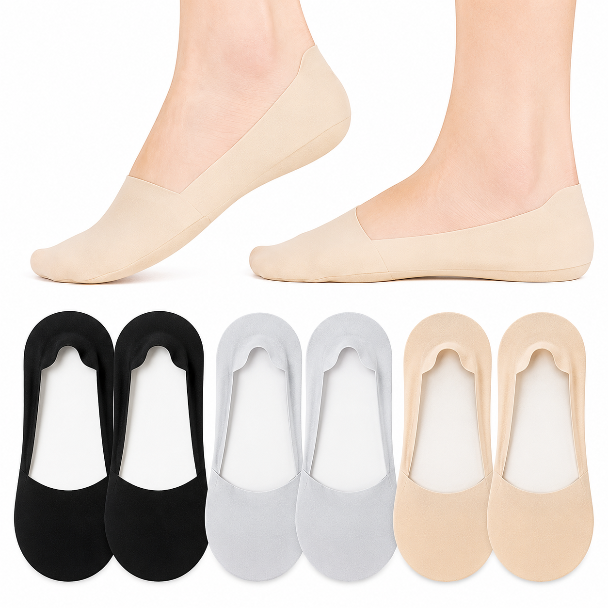 Non Low Cut No Show Slip Socks For Women
