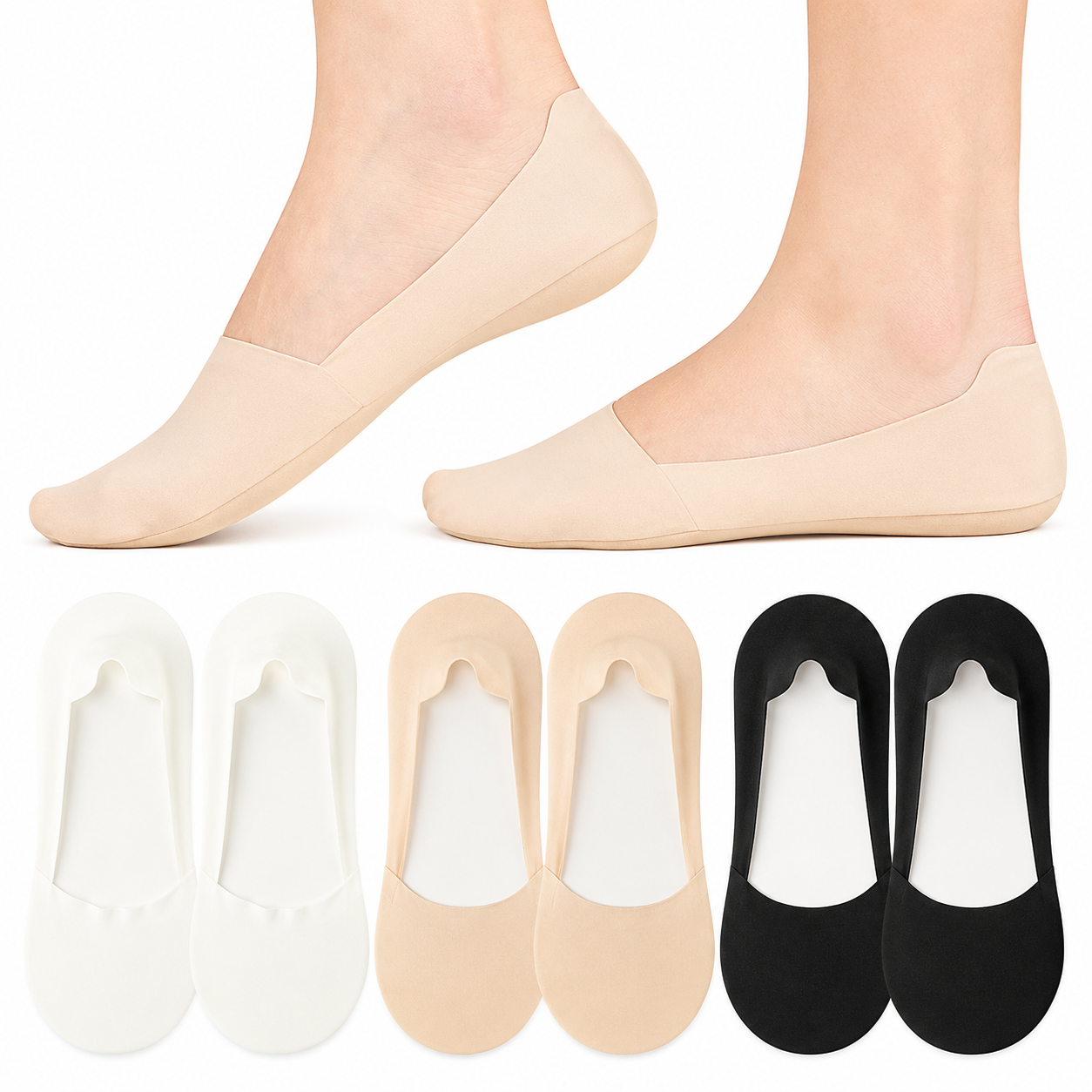 Non Low Cut No Show Slip Socks For Women