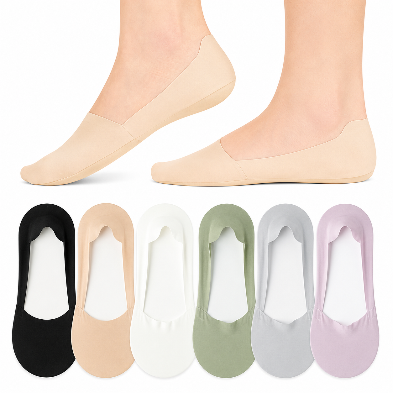 Non Low Cut No Show Slip Socks For Women