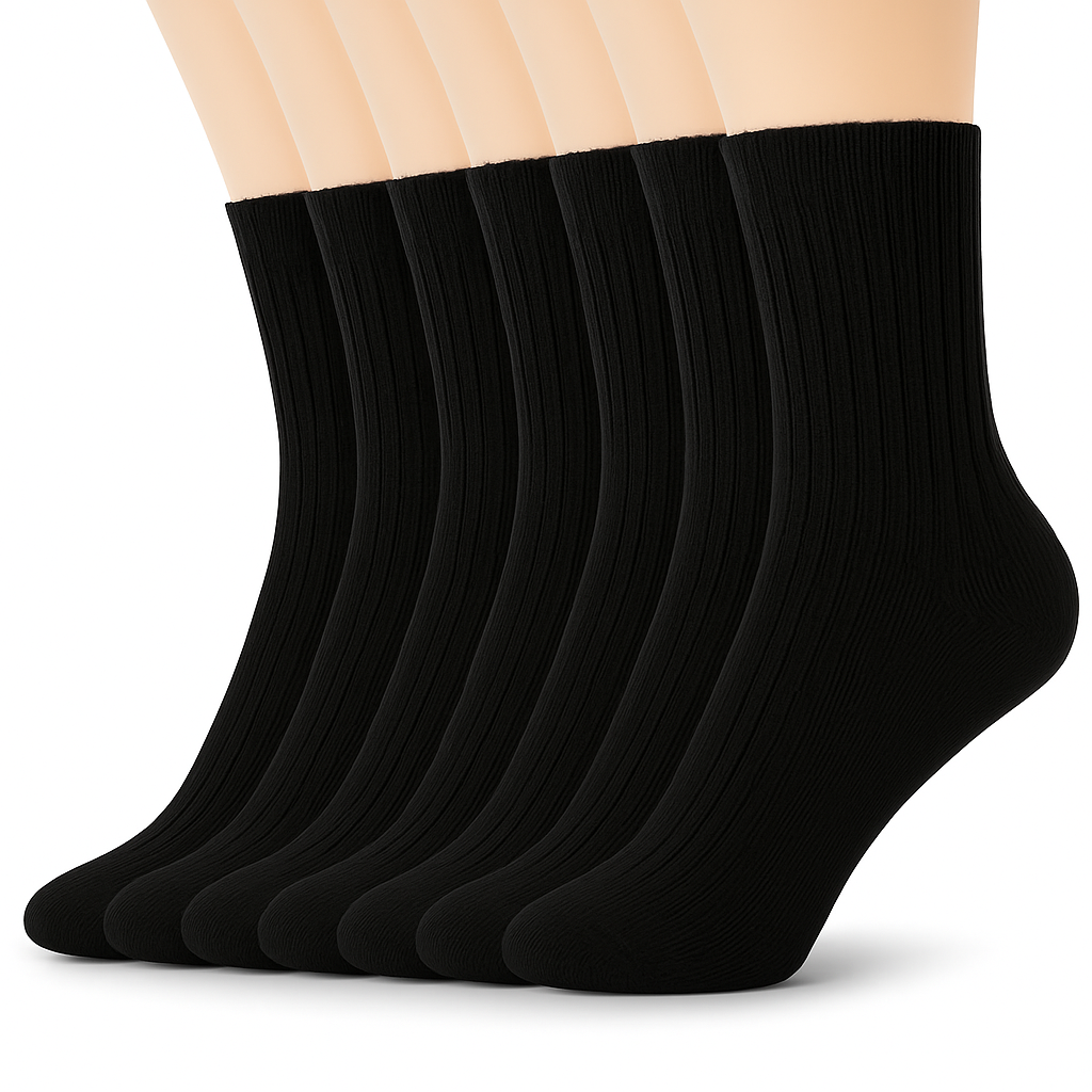 6 Pairs Of Cotton Crew Women Socks