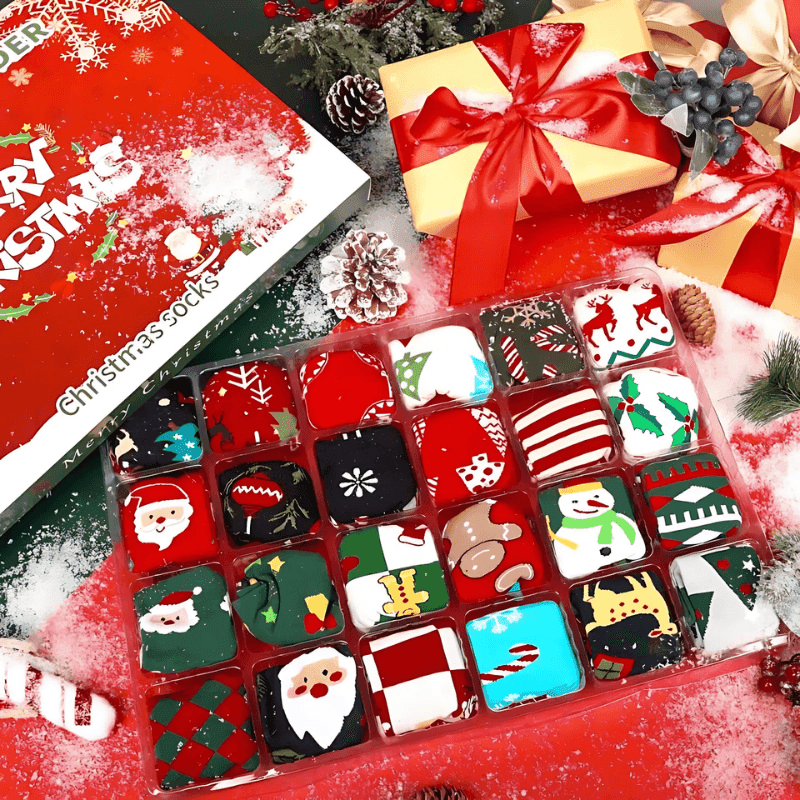 24-Pair Christmas Advent Sock Calendar – Festive Fun Daily
