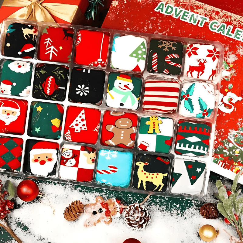 24-Pair Christmas Advent Sock Calendar – Festive Fun Daily