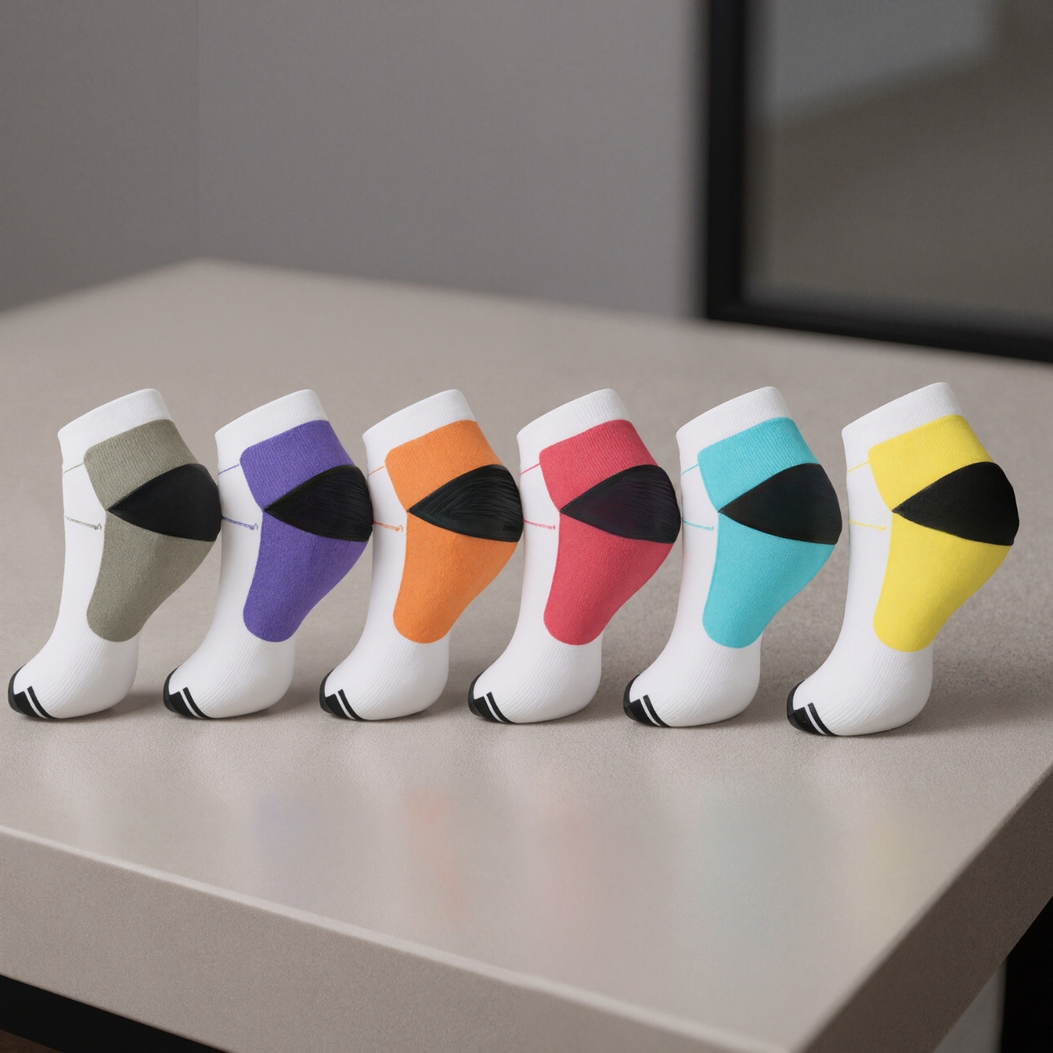 Colorful Crew Compression Performance Fit Socks