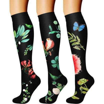 3-Pack Compression Support Socks - Comfort and Relief