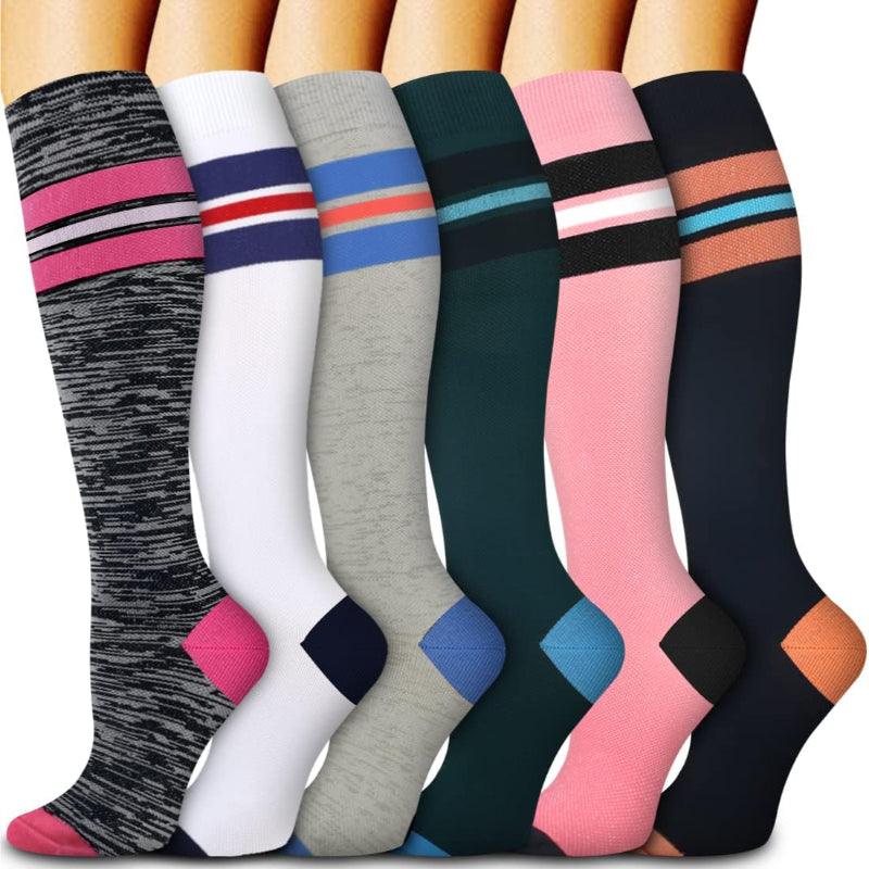 6 Pairs Copper Infused Compression Socks – Relief Travel and Work