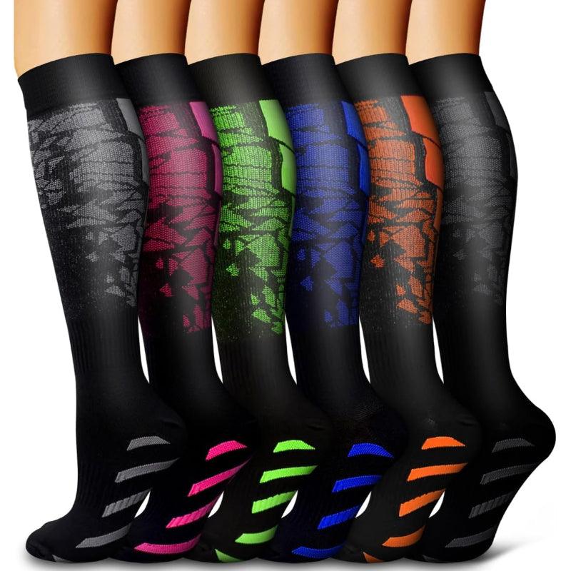 6 Pairs Copper Infused Compression Socks – Relief Travel and Work