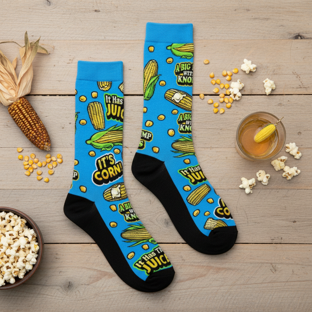 Vibrant Corn Print Socks For Everyday Style
