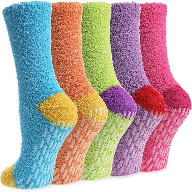 Cozy Non-Slip Diabetic Socks – Secure Grip and Comfort (5 Pack)