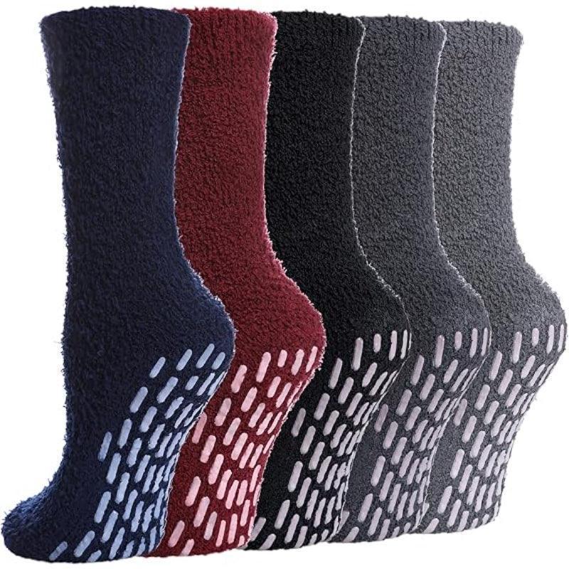 Cozy Non-Slip Diabetic Socks – Secure Grip and Comfort (5 Pack)