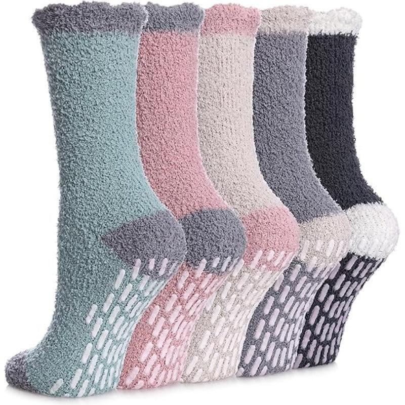 Cozy Non-Slip Diabetic Socks – Secure Grip and Comfort (5 Pack)