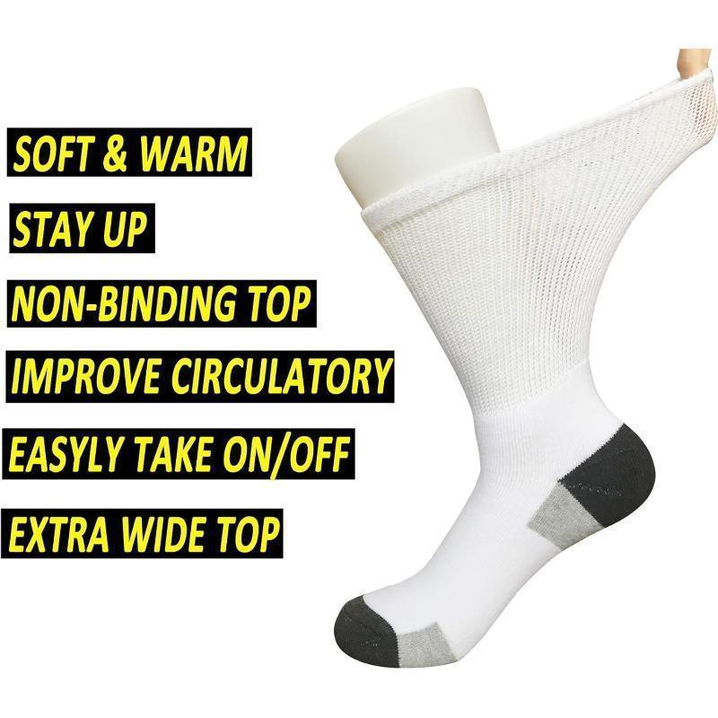 3 Pack Crew Cushioned Diabetic Socks - Comfort Fit