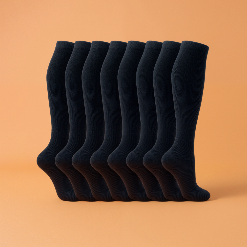 Eight Pack Long Compression Support Fit Socks