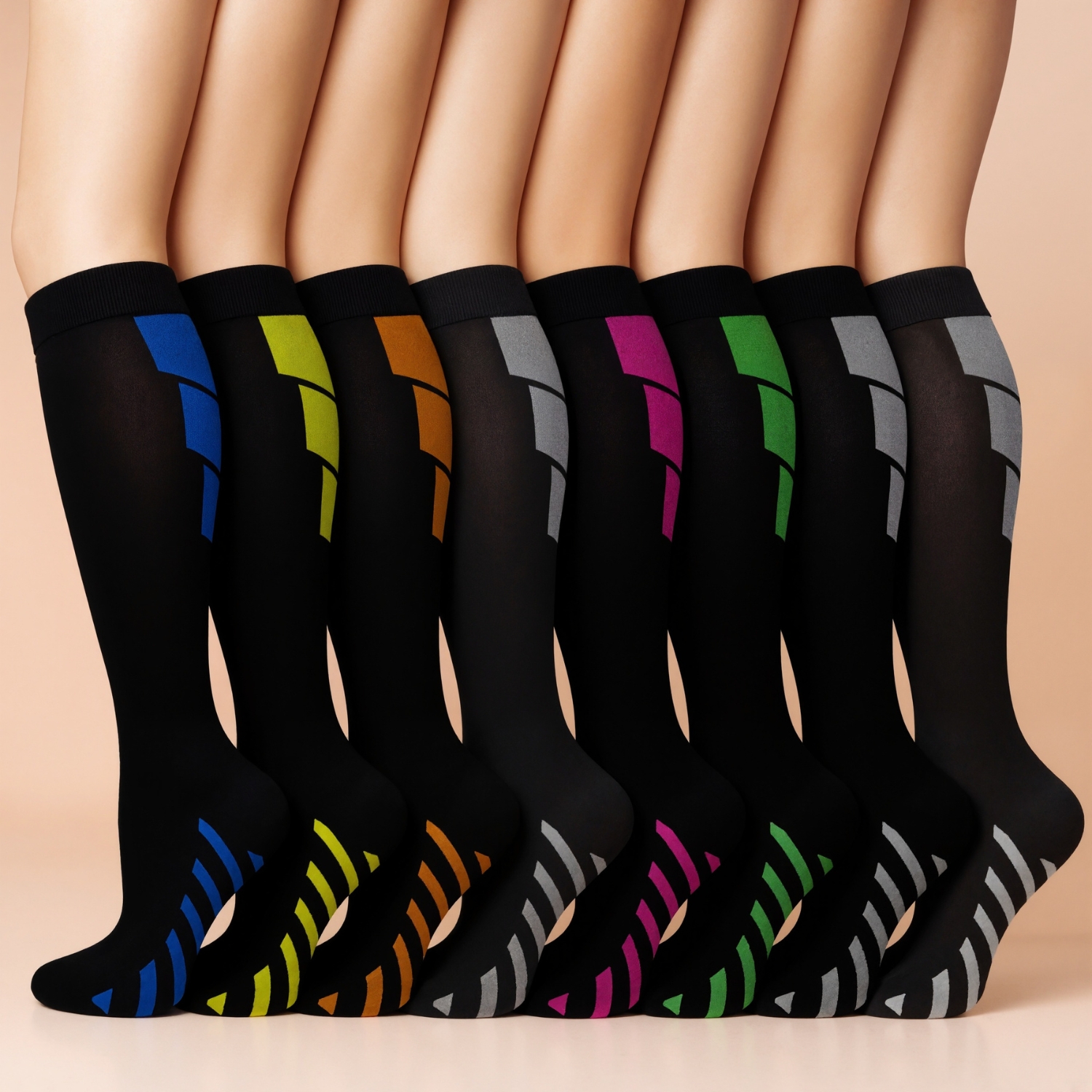 Eight Pack Running Compression Socks Support Comfort