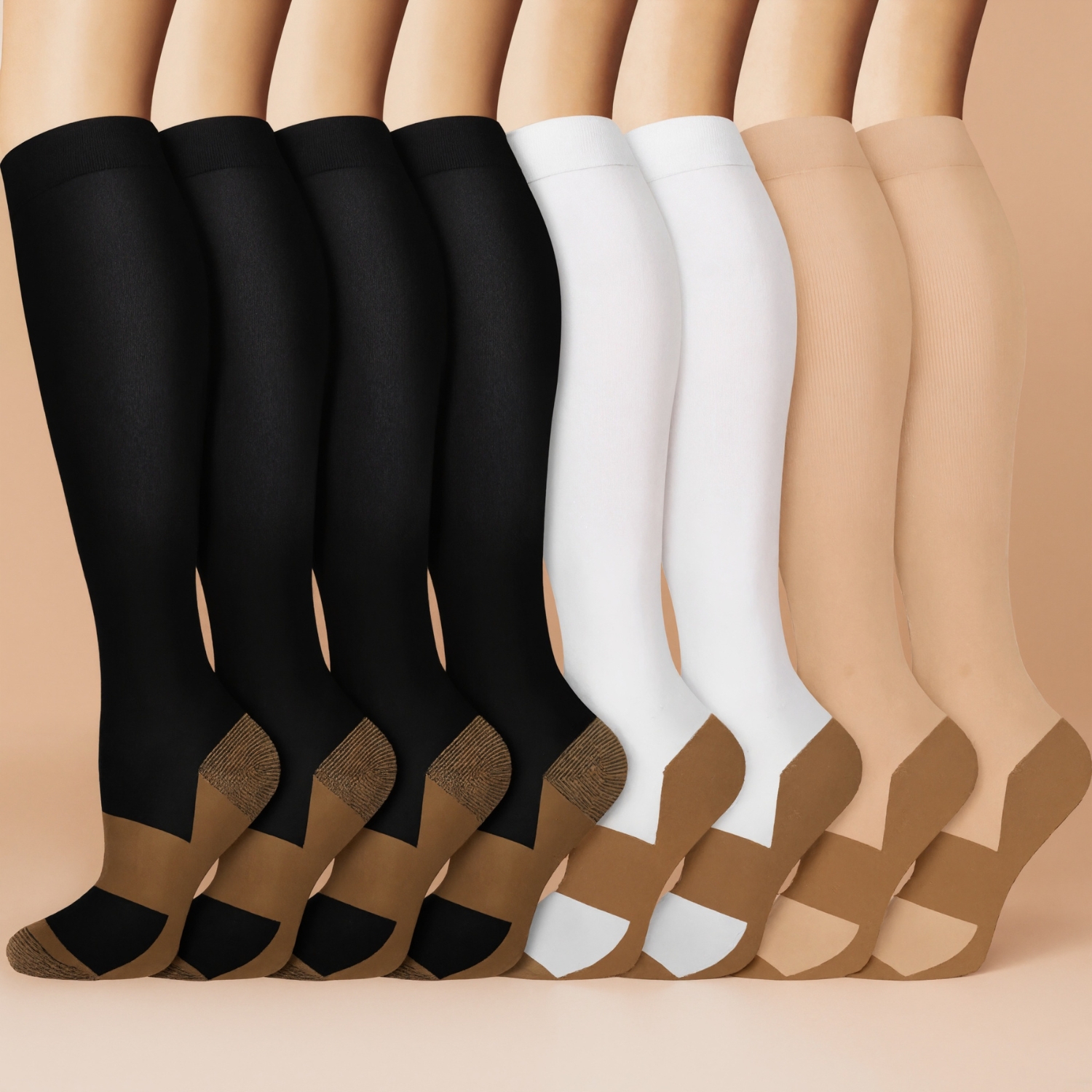 Eight Pack Running Compression Socks Support Comfort