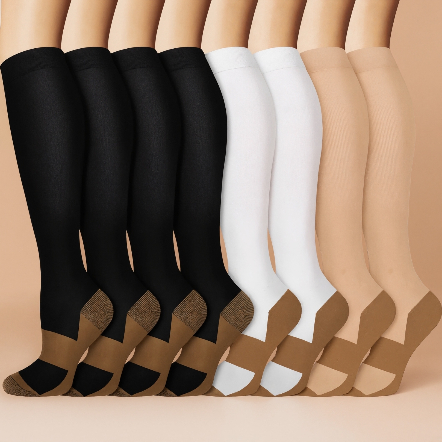 Eight Pack Running Compression Socks Support Comfort