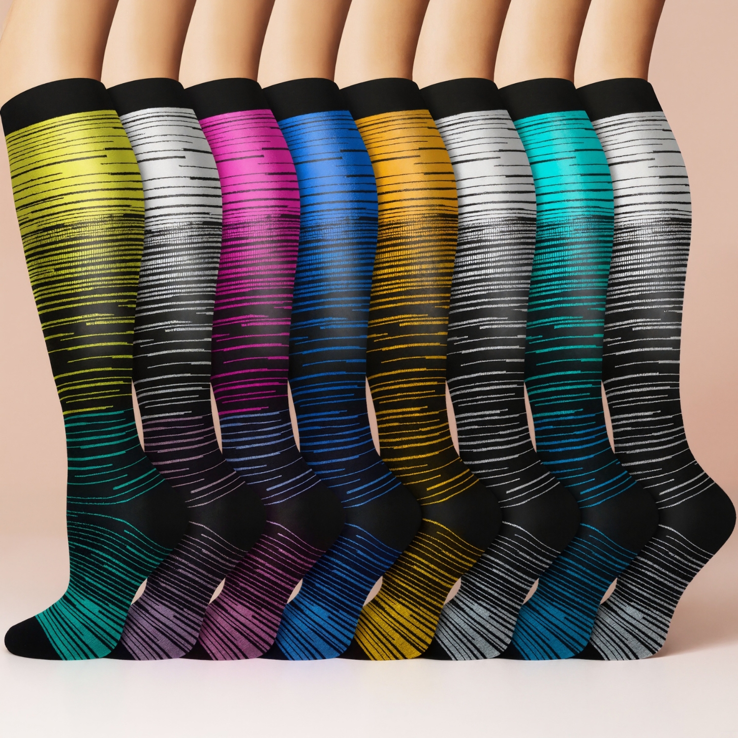 Eight Pack Running Compression Socks Support Comfort