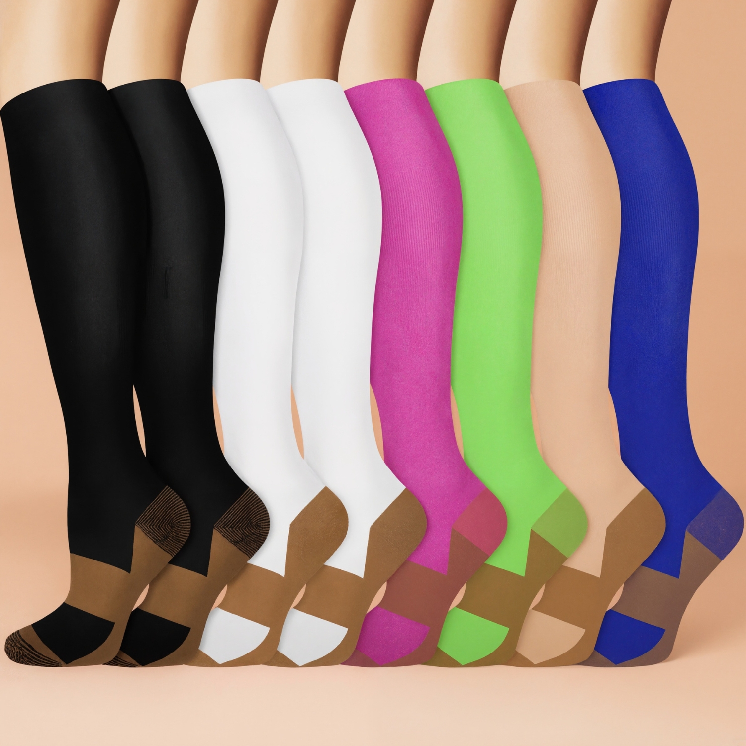 Eight Pack Running Compression Socks Support Comfort