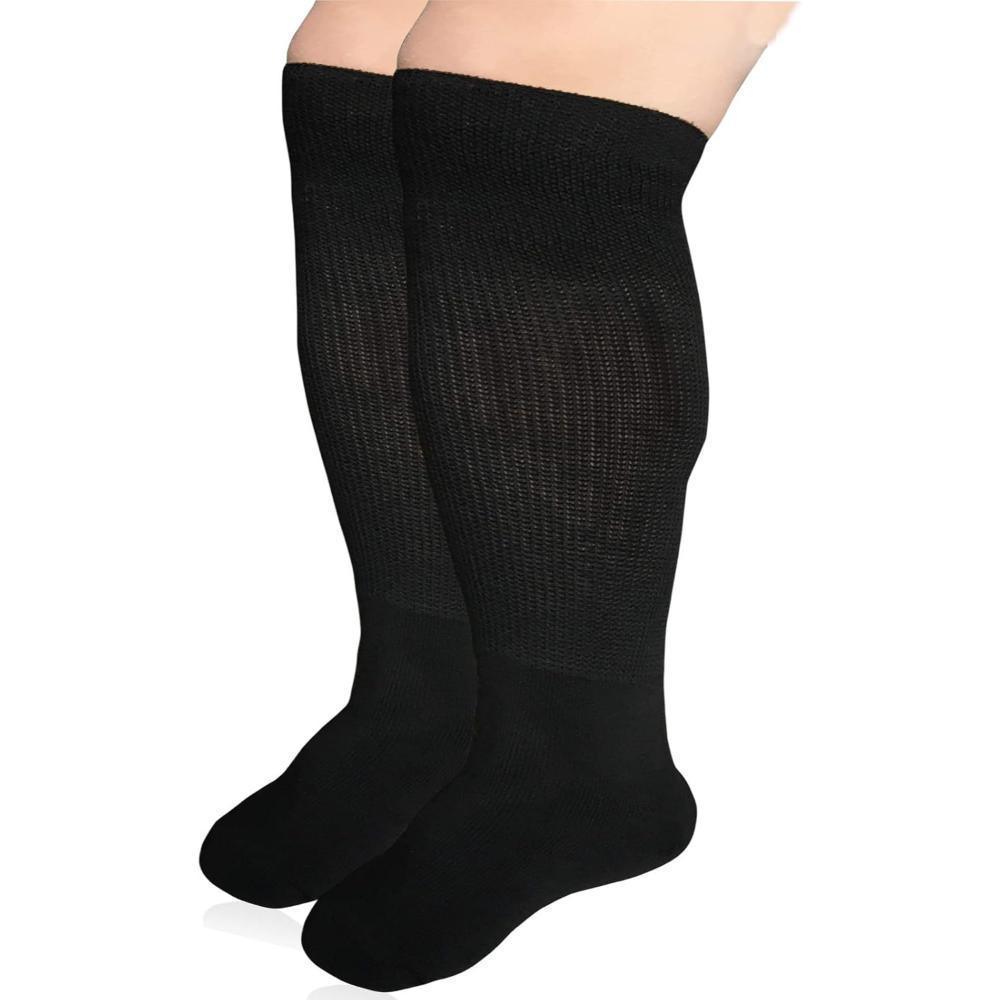 2-Pack High Length Diabetic Socks - Extra Stretch and Comfortable Fit