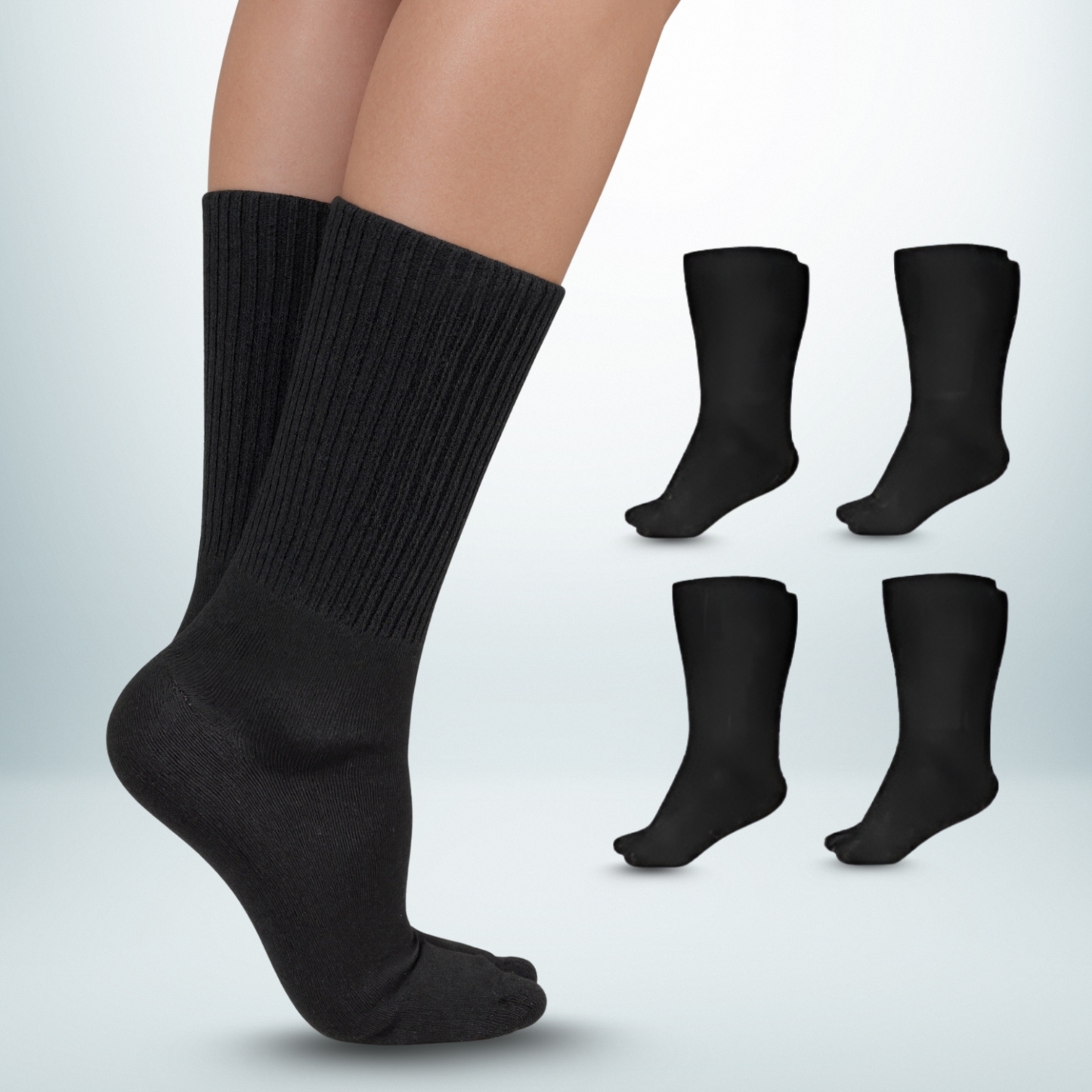 4-Pack Bariatric Diabetic Socks - Extra Wide and Comfort