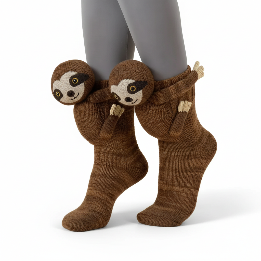 Knitted Animal Character Socks With Fun Cozy Designs