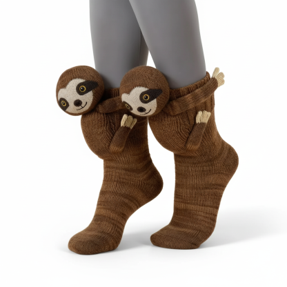 Knitted Animal Character Socks With Fun Cozy Designs