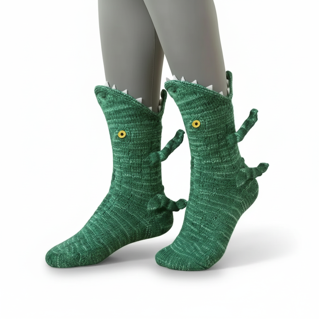 Knitted Animal Character Socks With Fun Cozy Designs