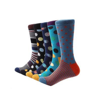 Polka Dot Cotton Casual Socks - Stylish and Comfortable-Sockz