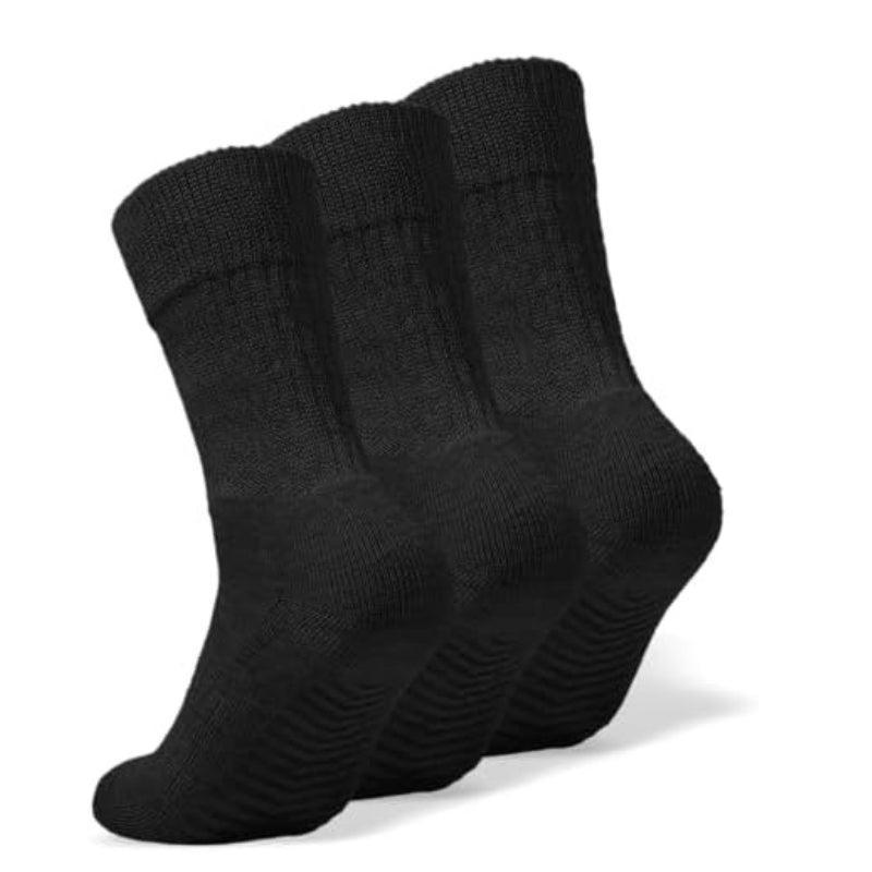 3 Pairs Non Binding Diabetic Socks – Comfort with Gripper Soles