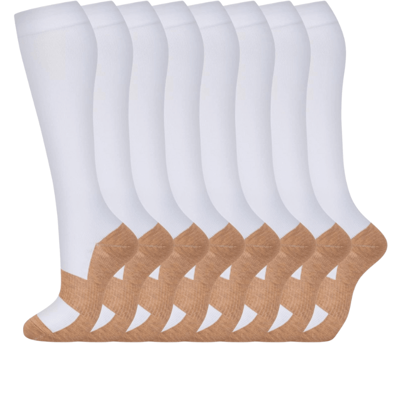 8 Pair High Length Compression Socks - Support and Comfort