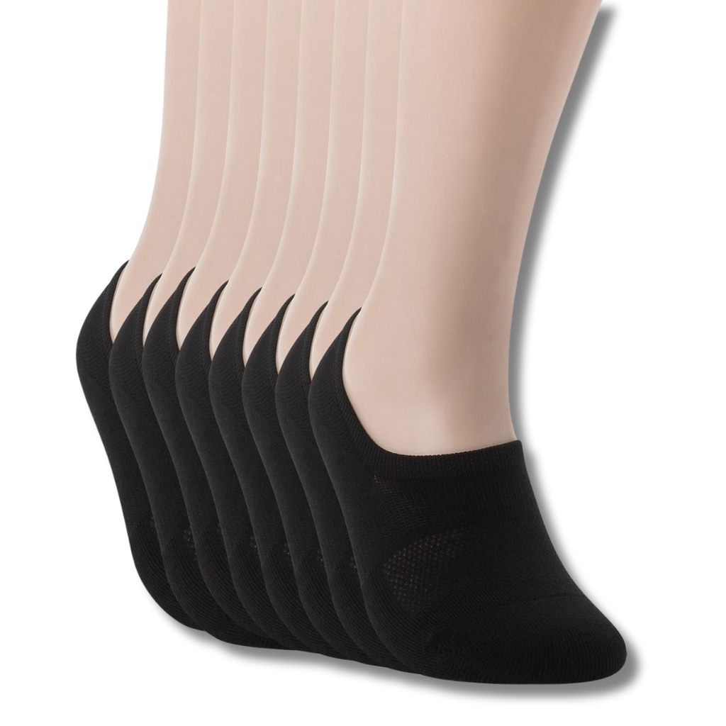 Pack Of 8 No Show Socks With Wide Front Box