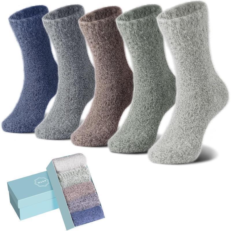 5 Pack Thick Diabetic Fuzzy Fluffy Socks – Warmth and all Seasons
