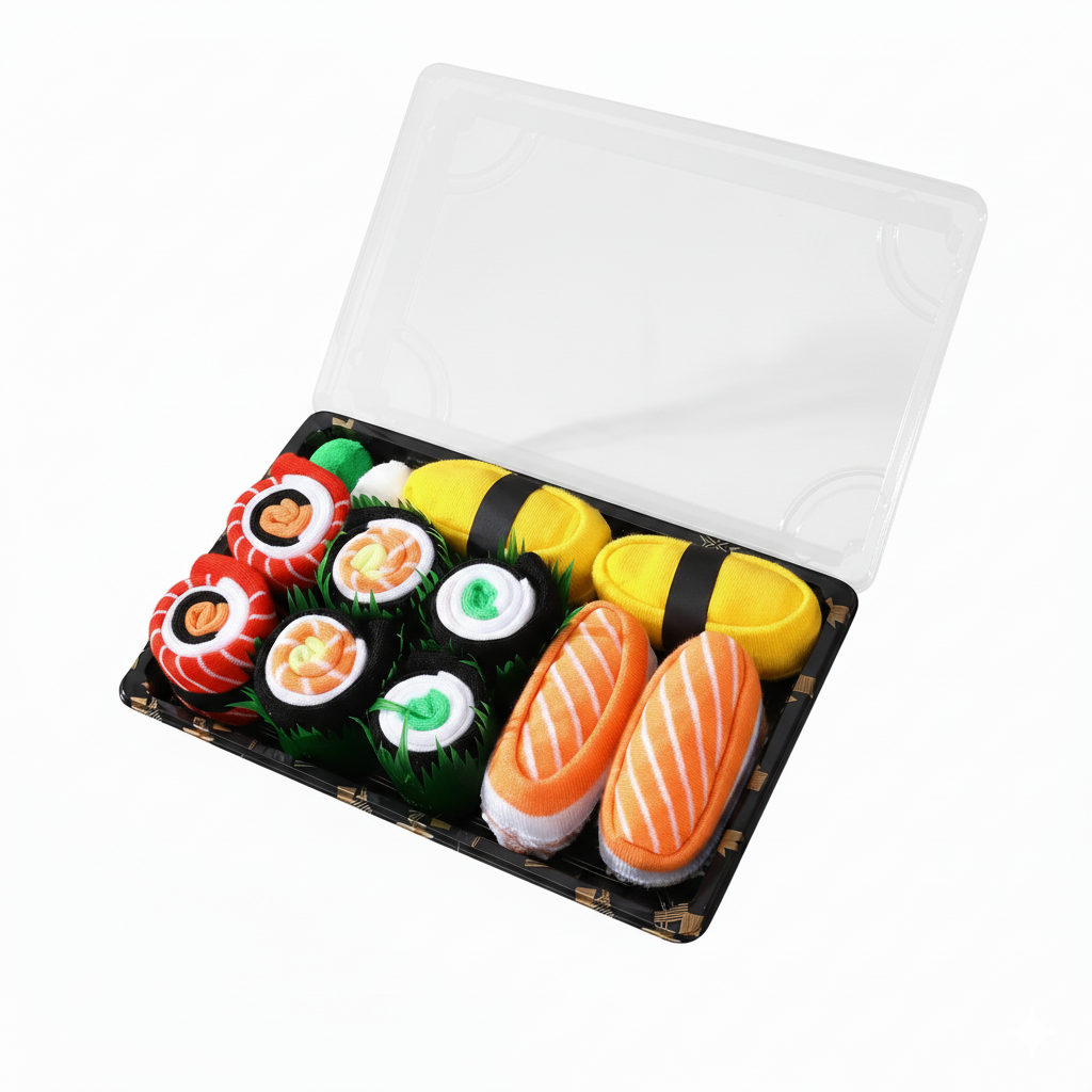 Pair Of 5 Sushi Design Socks