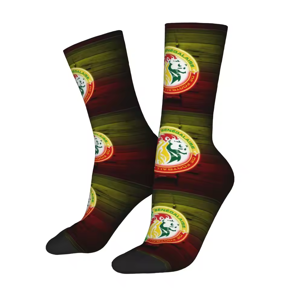 Unisex Senegal Football Fan Seamless Printed Crew SocksUnisex Senegal Football Fan Seamless Printed Crew Socks - Image 4