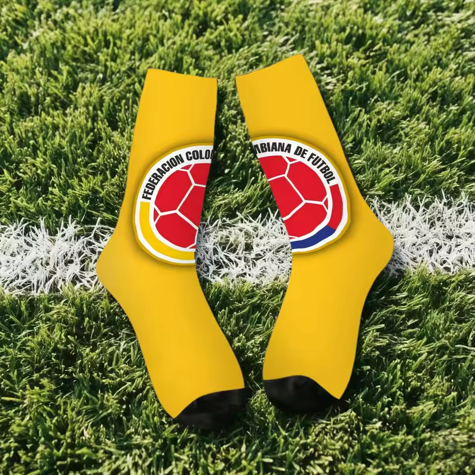 Unisex Colombia Football Fan Seamless Printed Crew Socks