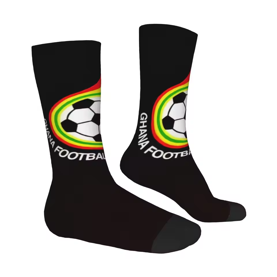 Unisex Ghana Football Fan Seamless Printed Crew Socks