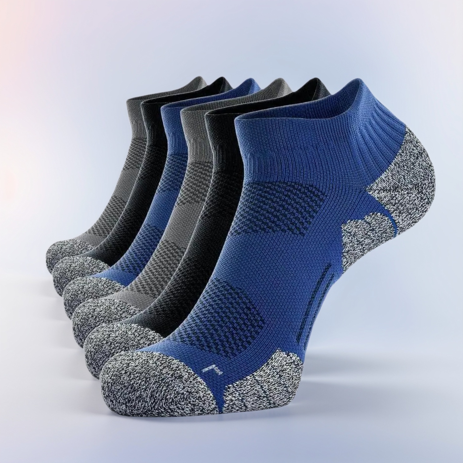 Six Pack Cushioned Compression Socks For Blister Support